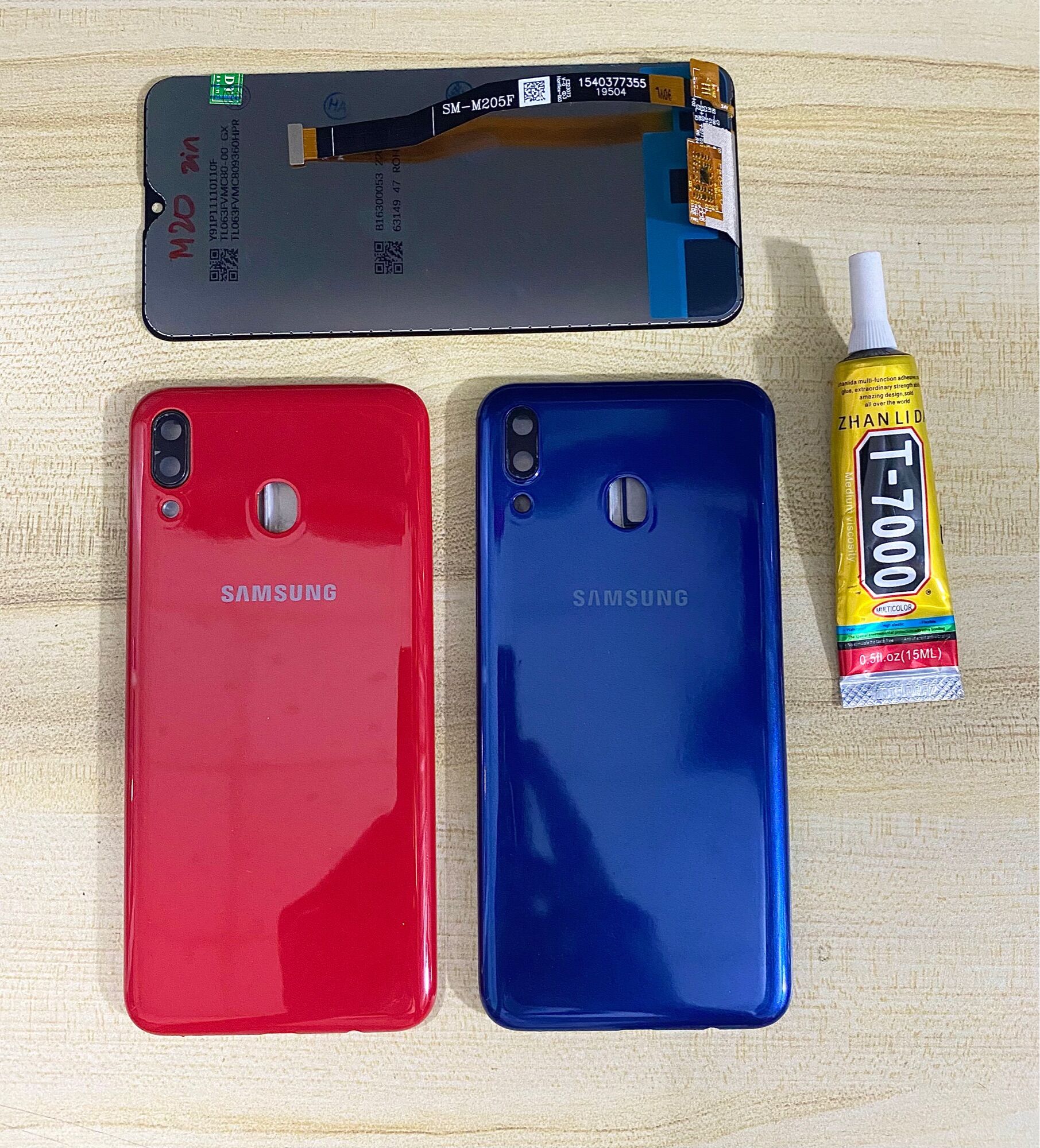 Combo + màn hình + bộ vỏ sườn samsung m20 zin hàng cao cấp.