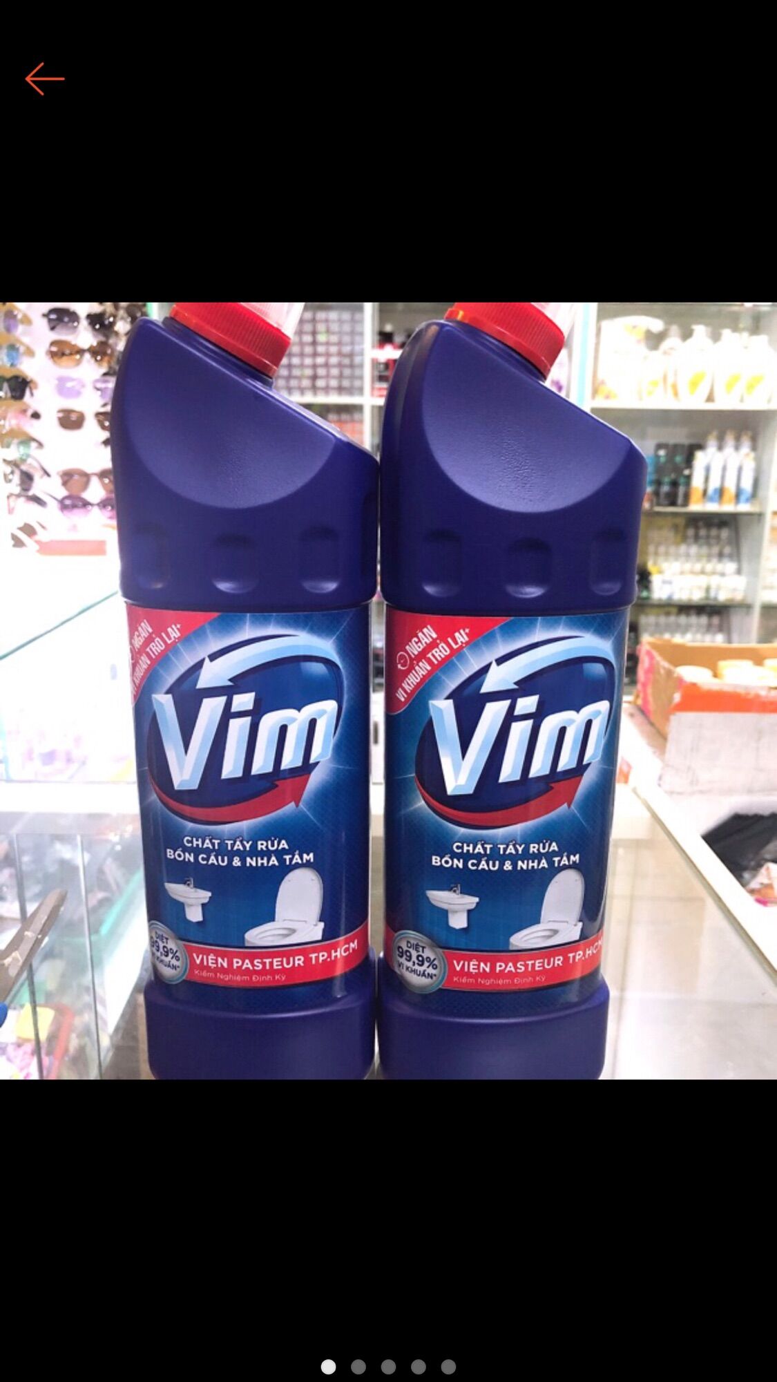 Combo 2 nước tẩy bồn cầu vim diệt khuẩn (900ml - xanh biển và trắng