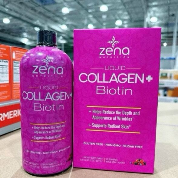 Nước uống đẹp da Liquid Collagen + Biotin Zena 900ml của Mỹ