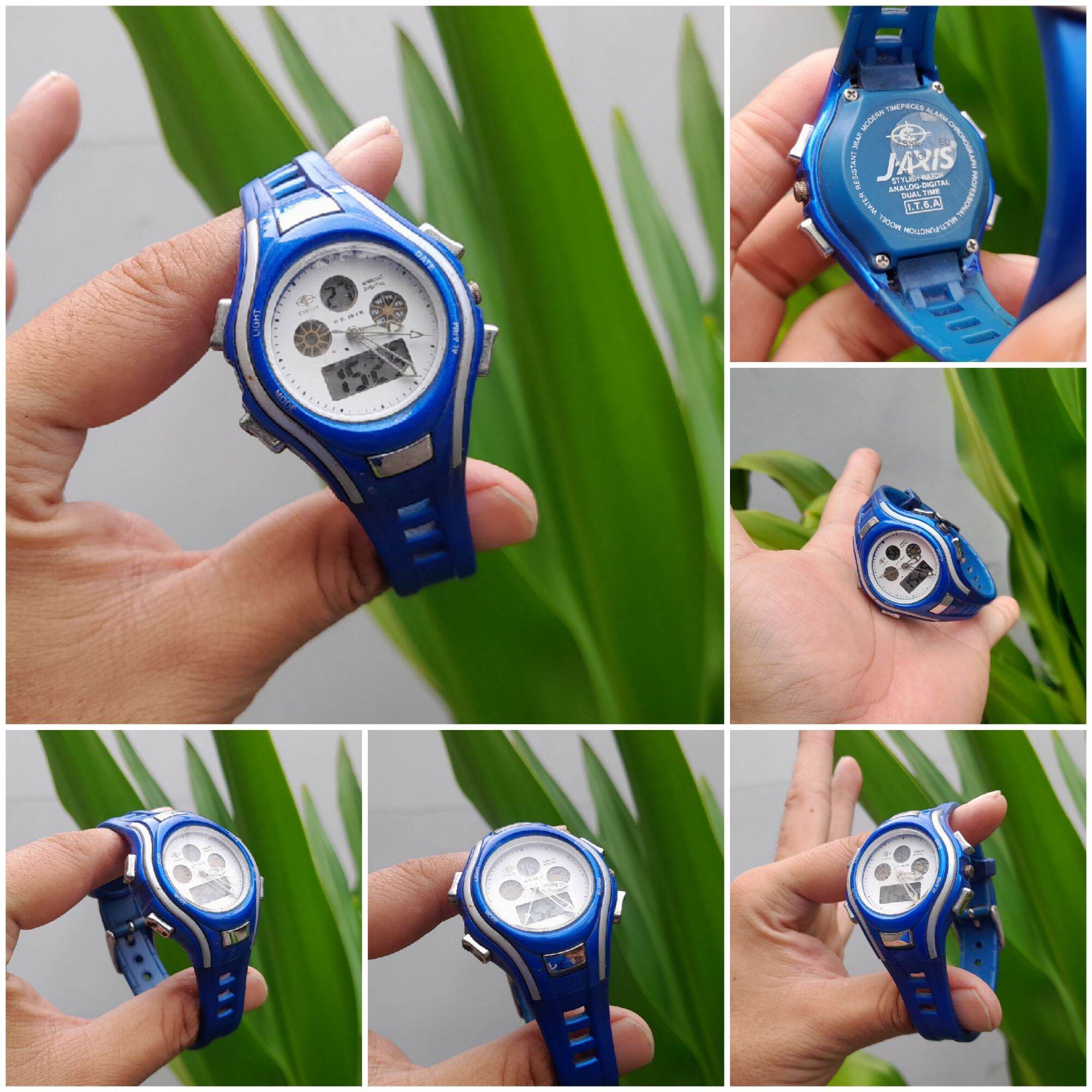 Đồng hồ CYBEAT màu xanh chạy 2 máy cho Nữ cho bé