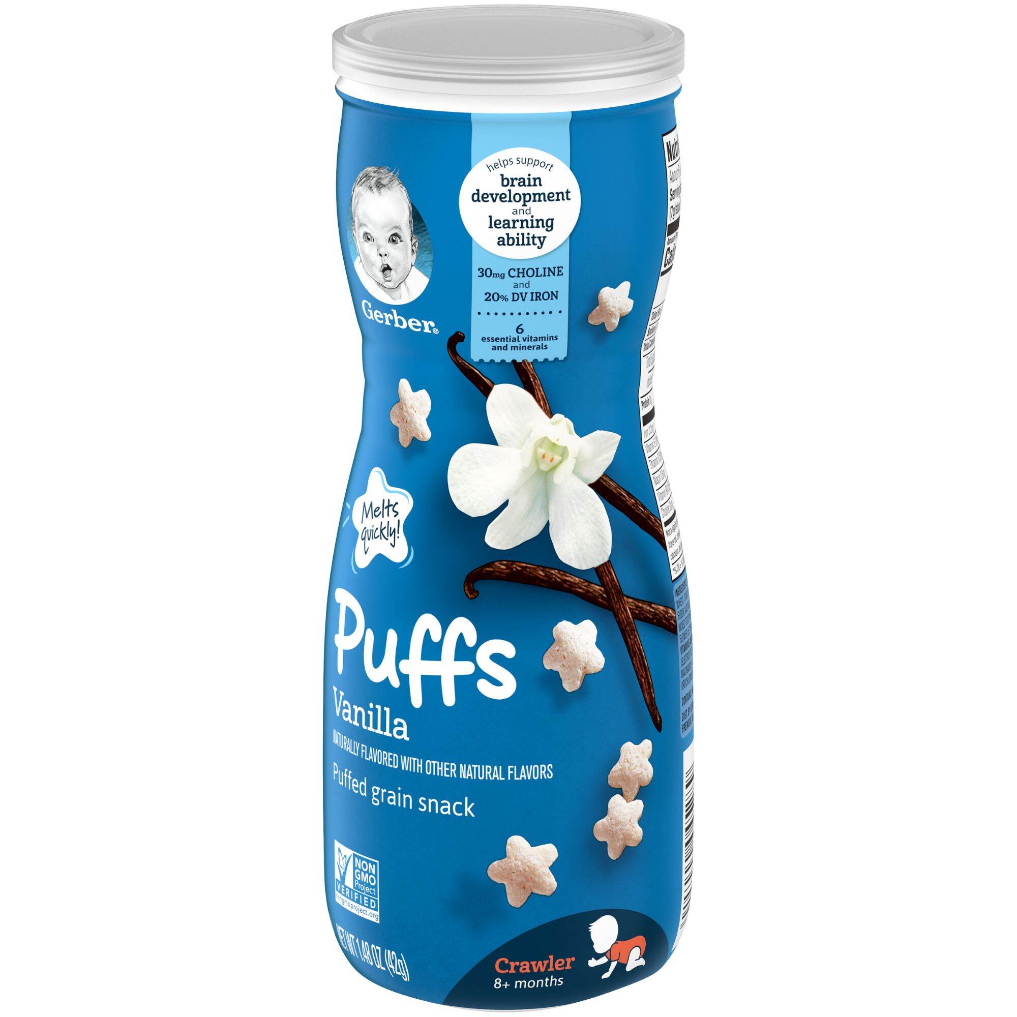 (Mới về - Hàng air) Bánh ăn dặm ngôi sao Gerber Puffs 42g
