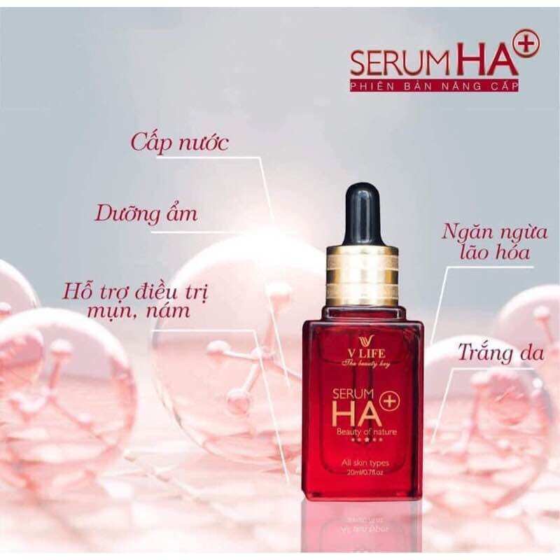 Serum HA Plus VLIFE dưỡng ẩm trắng da có giấy bảo hành