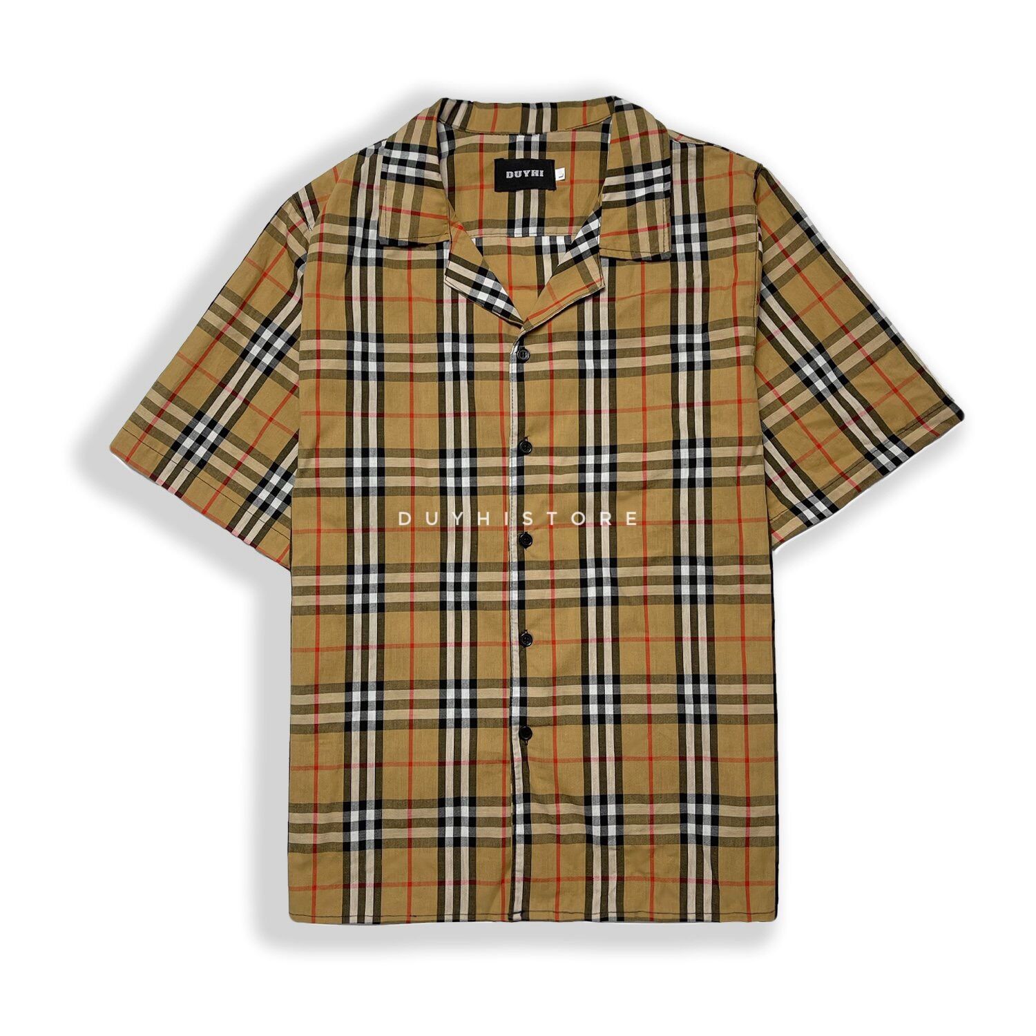 Áo sơ mi cộc tay unisex form rộng họa tiết BBR cho nam nữ | DUYHI | Ảnh thật