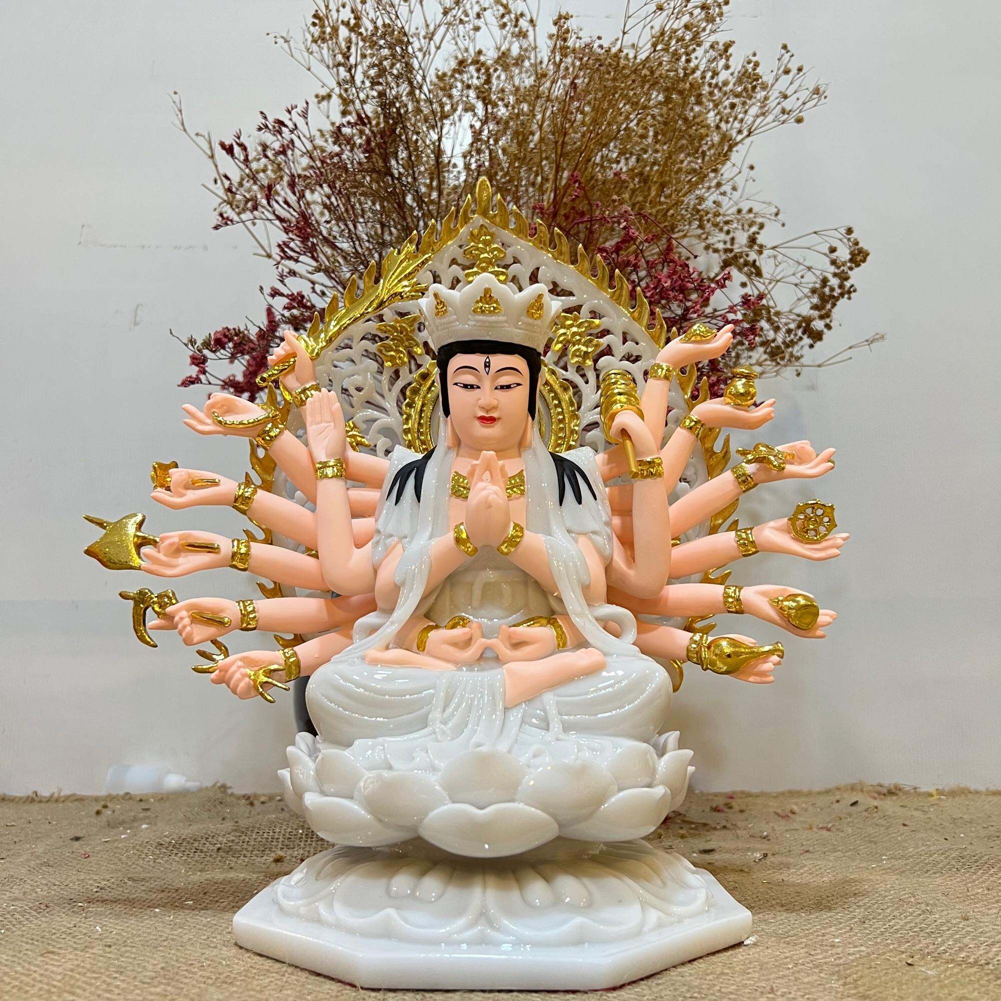 Tượng phật chuần Đề bồ tát 25cm+ lá đề = 35cm