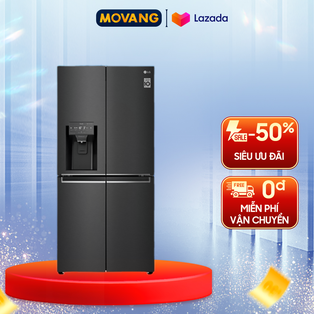 Tủ lạnh lg inverter 494 lít multi door gr-d22mbi - lấy nước ngoài diệt khuẩn uv nano - chế độ cấp đông nhanh - hệ thống làm đá tự động