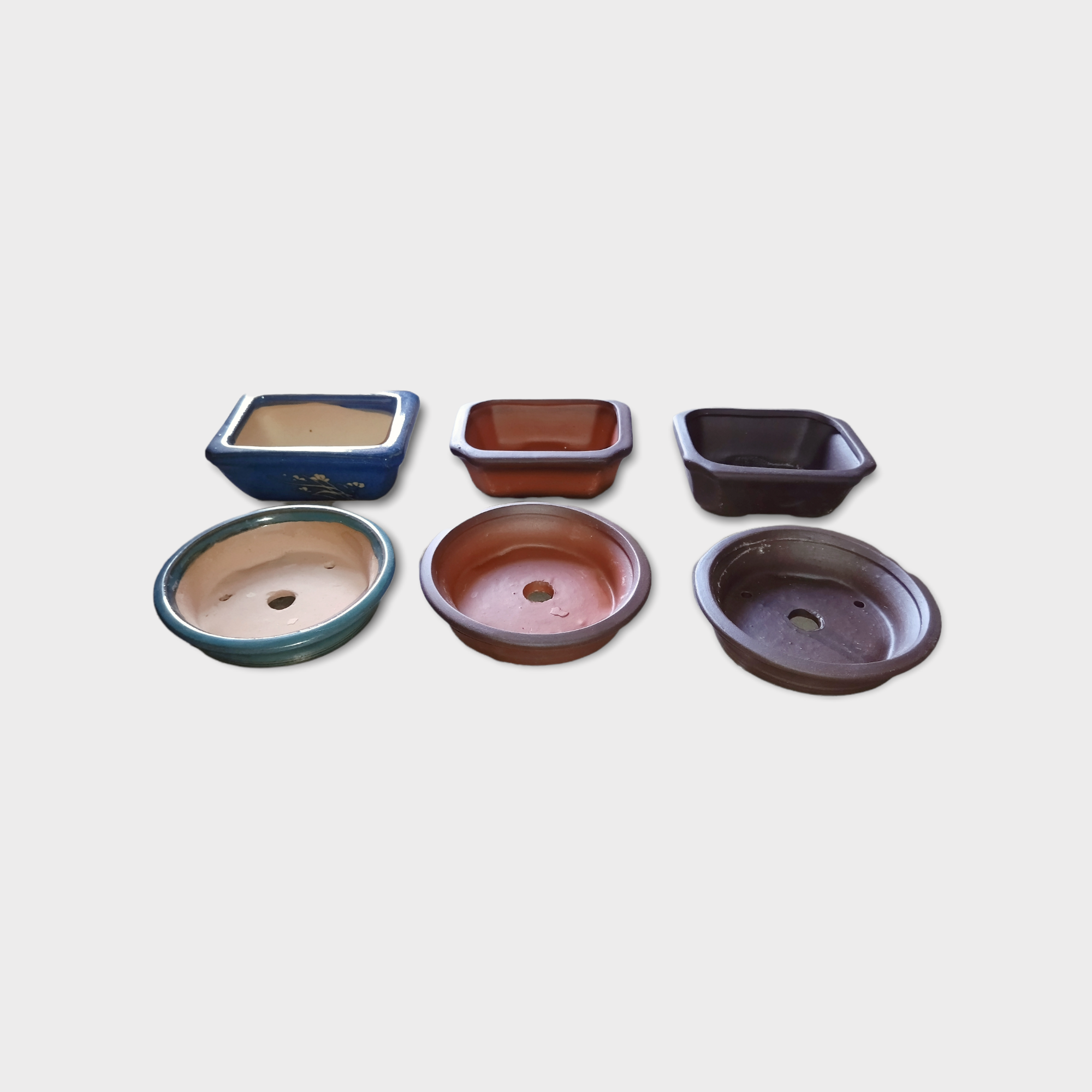 COMBO 6 CHẬU MINI CHẬU TRỒNG CÂY BONSAI -( có thể thay đổi mẫu và màu tuỳ đợt hàng )