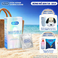 Bao cao su Durex Invisible siêu mỏng, size 52mm, hộp 10 bao