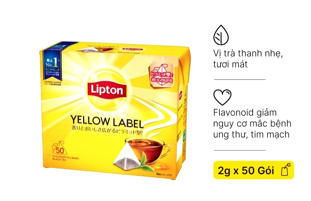 Trà Lipton túi lọc nhãn vàng nhật bản