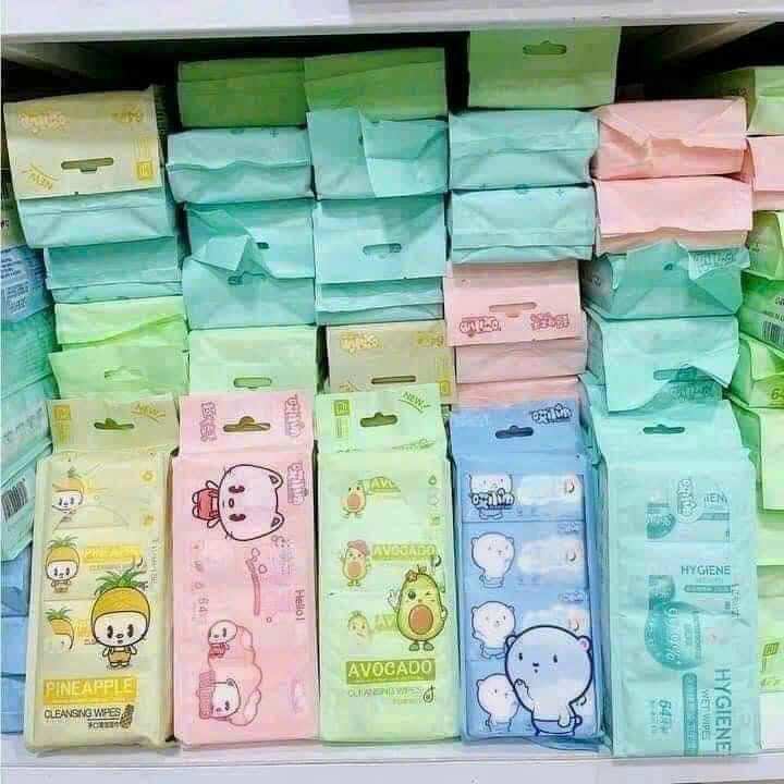 8 gói khăn giấy ướt mini siêu tiện lợi