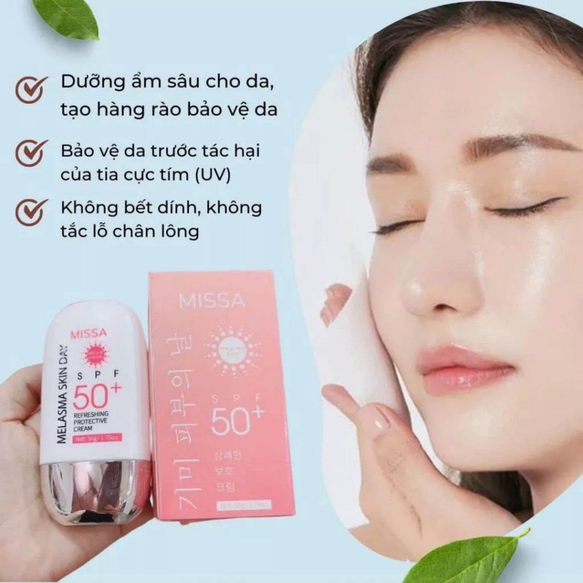 CHỐNG NẮNG HÀN QUỐC 50ml-MISSA Kem CHỐNG NẮNG KIỀM DẦU NÂNG TÔNG MELASMA SKIN