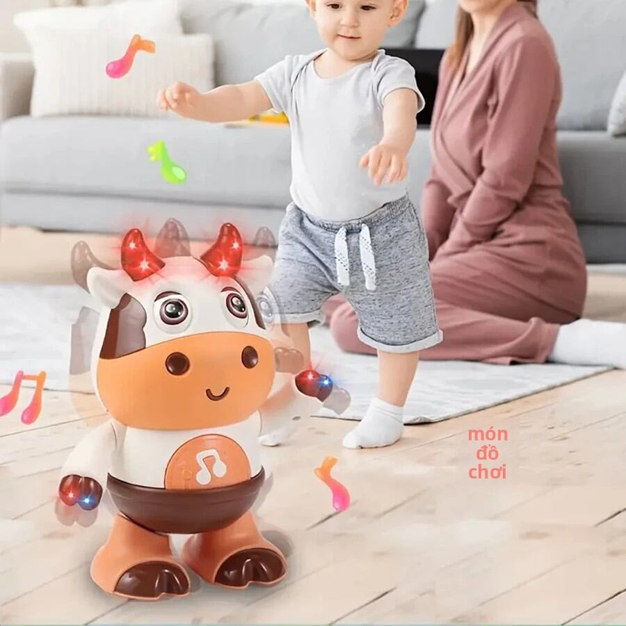 Đồ Chơi Nhồi Bông Bò Điện Tử Phát Nhạc, Nhảy Múa, Có Nhạc Vui Nhộn, Tương Tác, Quà Giáng Sinh Cho Trẻ Nhỏ, Đồ Chơi Nhồi Bông Mềm Mại, Giáo Dục Sớm Cho Trẻ Từ 3-12 Tuổi