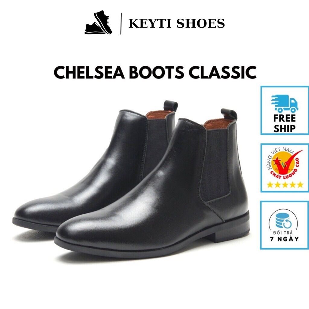 Giày bốt nam Chelsea Boots Classic đế khâu ( đặt lùi 1 size)