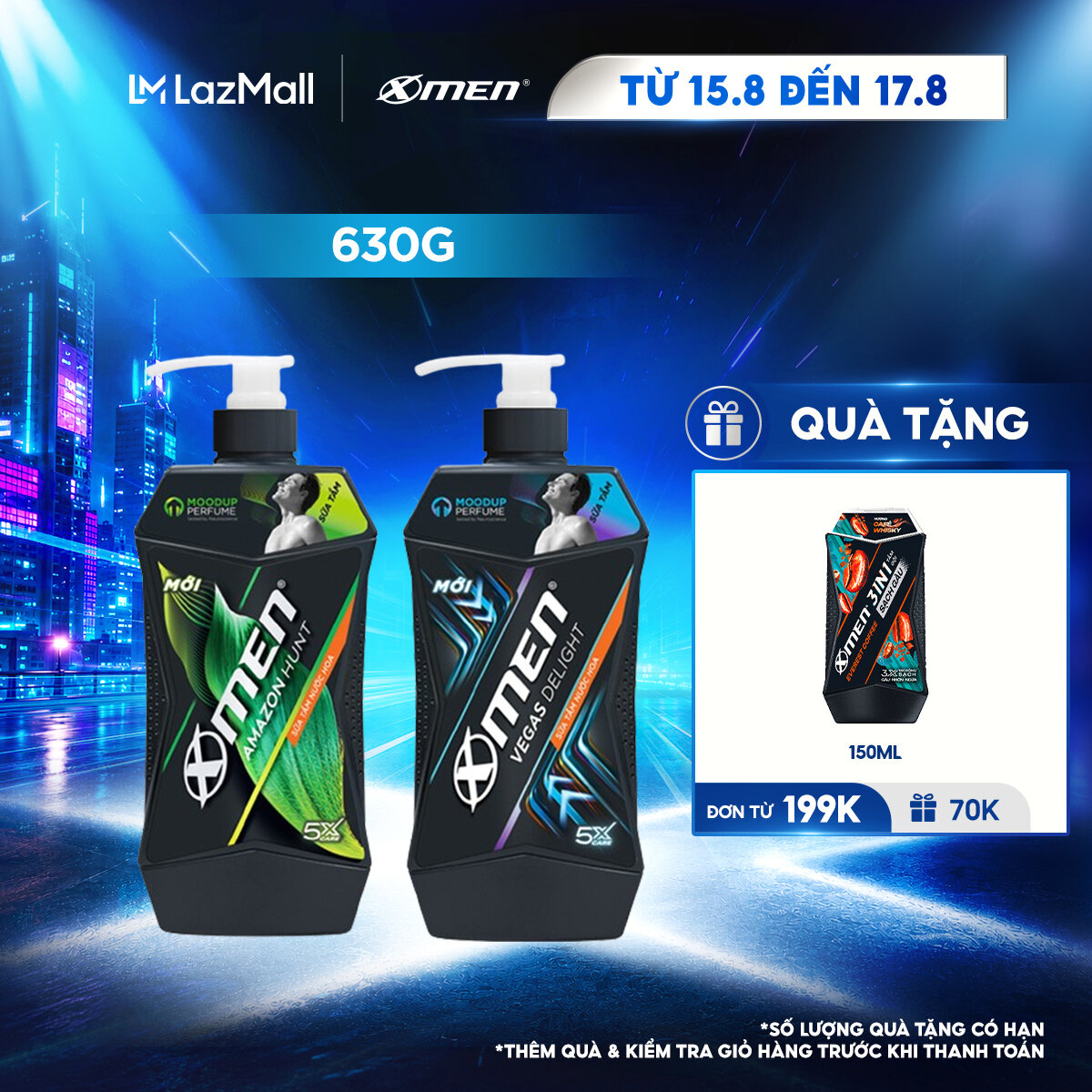 [Mới] Sữa tắm Xmen Amazon Hunt/ Vegas Delight 630g - Công nghệ mùi hương giúp tinh thần phấn chấn