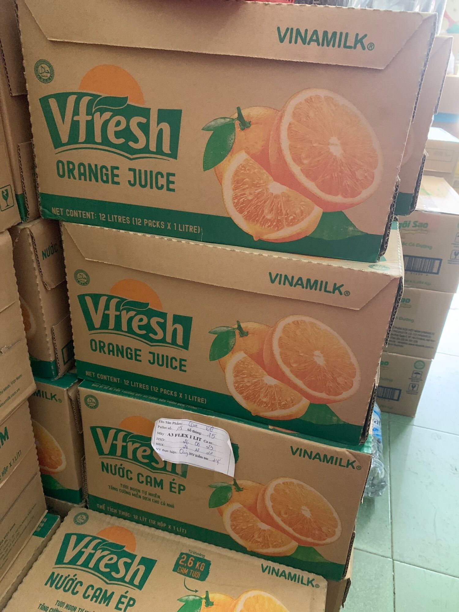 Ép Cam Vfresh 1L 12 Hộp