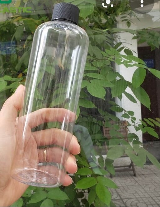combo 10 chai nhựa tròn 500ml nắp đen