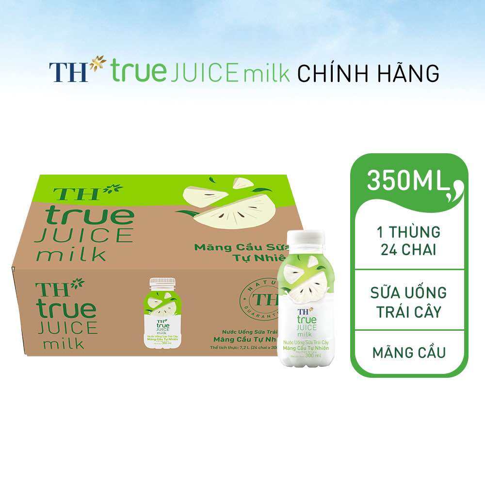 [Vocher 15%] Sữa Trái Cây TH Vị Mãng Cầu Mới Thùng 24 Chai