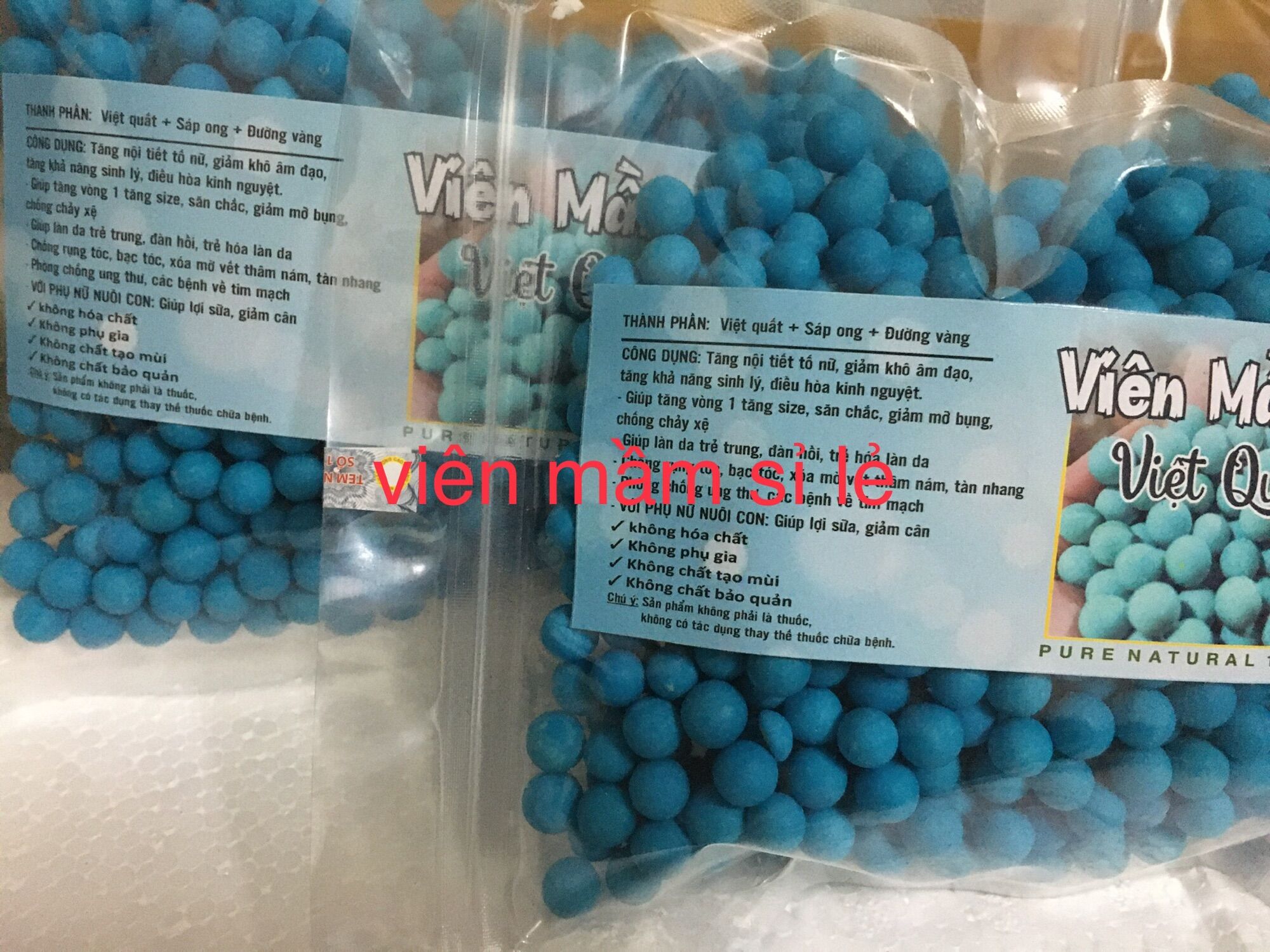 viên mầm việt quất ( đóng túi zíp 500g )