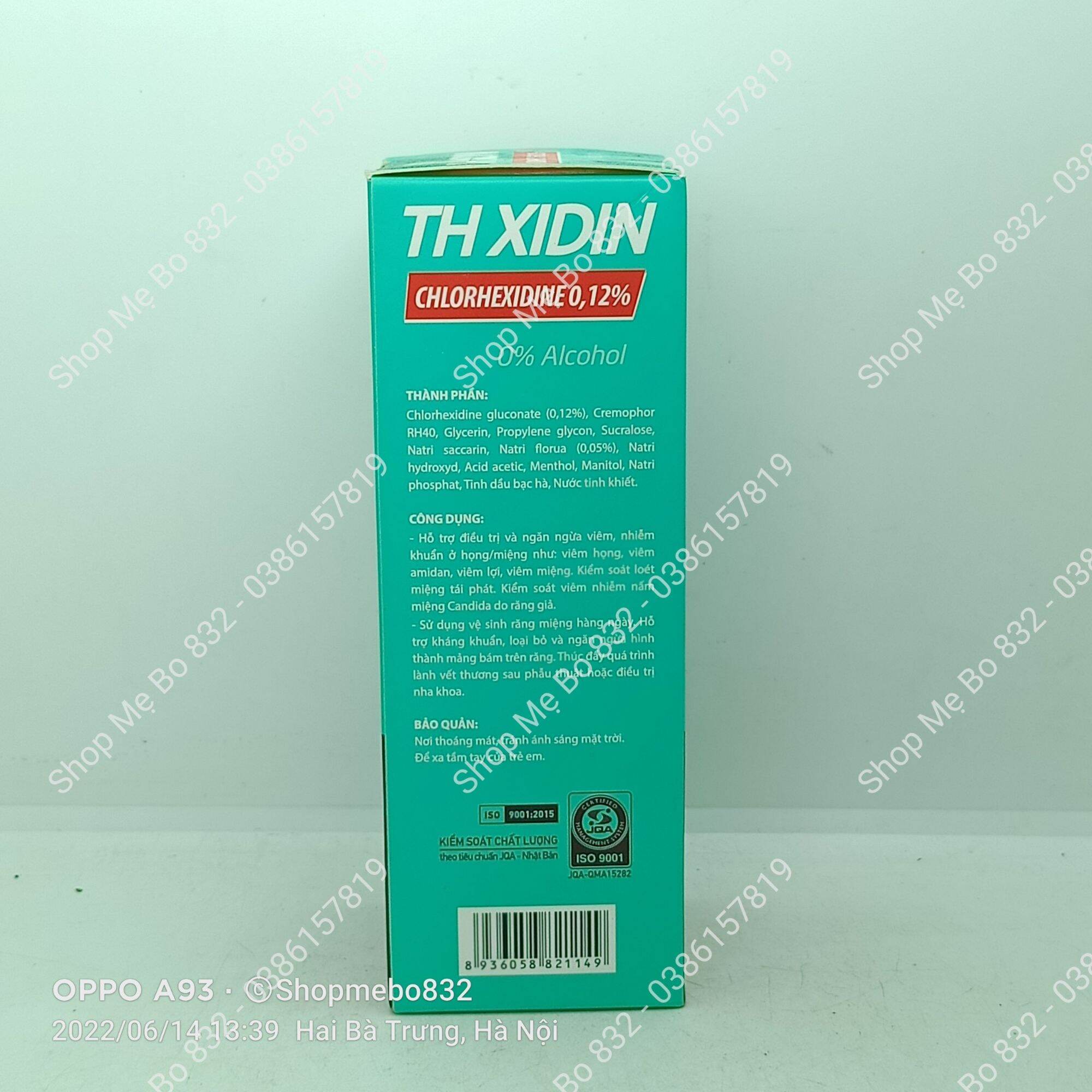 Nước súc miệng họng TH XIDIN Chlorhexidine 250ml