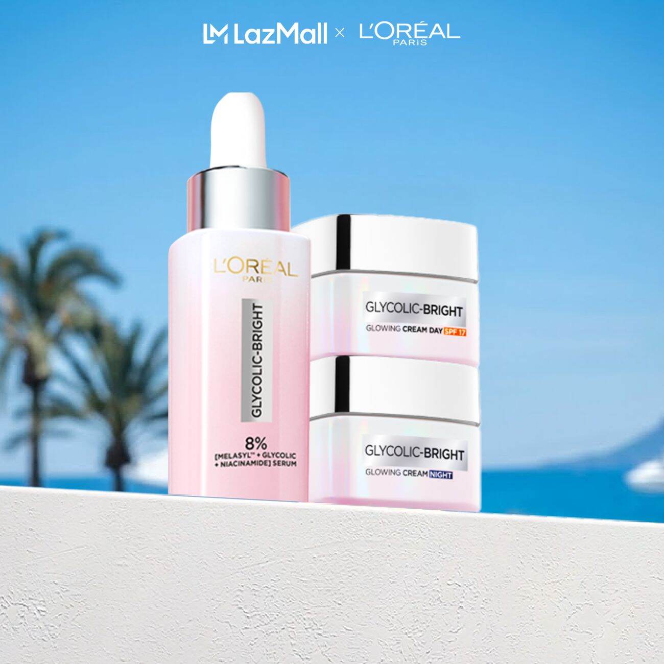 Bộ Serum Glycolic Melasyl 8% [Melasyl+Glycolic+Niacinamide]  Kem dưỡng ngày đêm sáng da giảm thâm mụn nám Loreal Paris