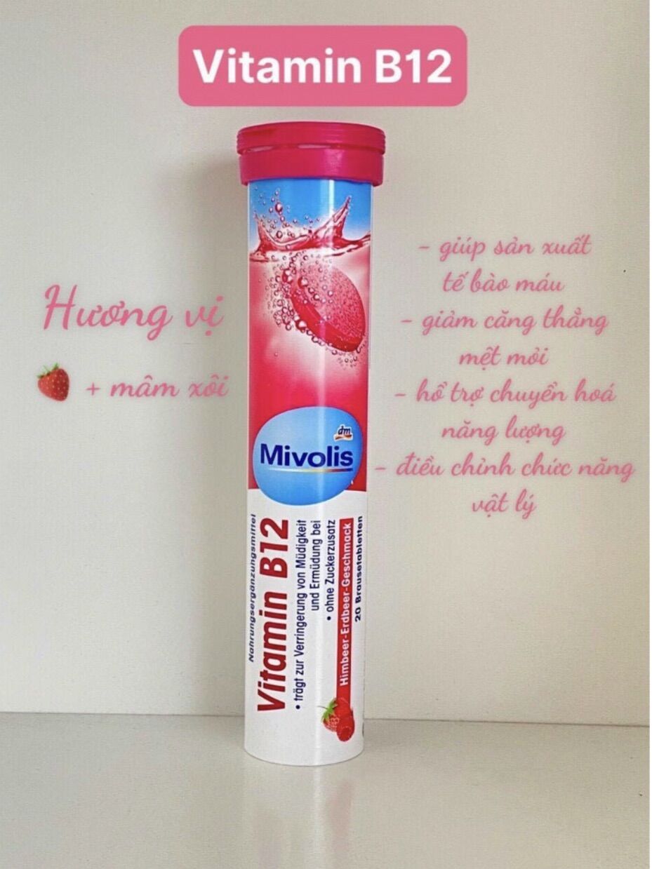 Viên Sủi Mivolis Vitamin B12, 20 Viên ( Hàng Đức )
