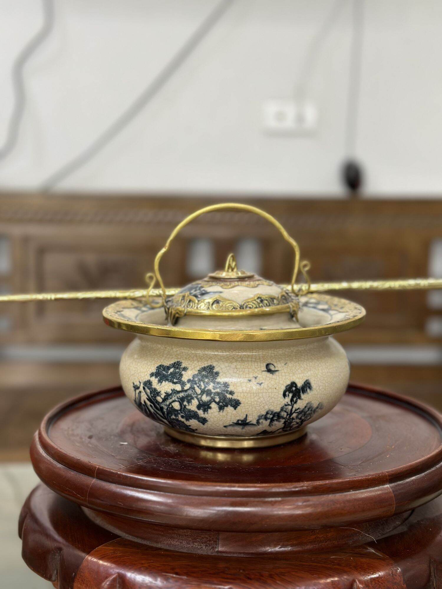 Bát sứ men rạn Bát Tràng bát sứ bọc đồng cao cấp