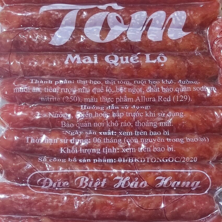 (500gr) Lạp xưởng Tôm, mai quế lộ, đặc sản Sóc Trăng