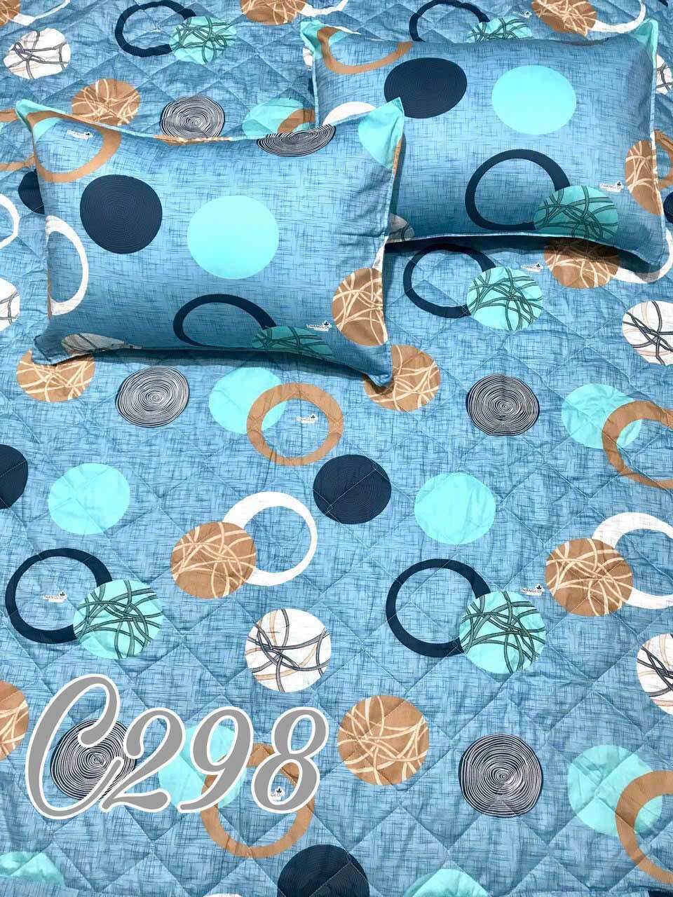 Bộ Chăn Ga Gối Cotton Thắng Lợi - chấm tròn