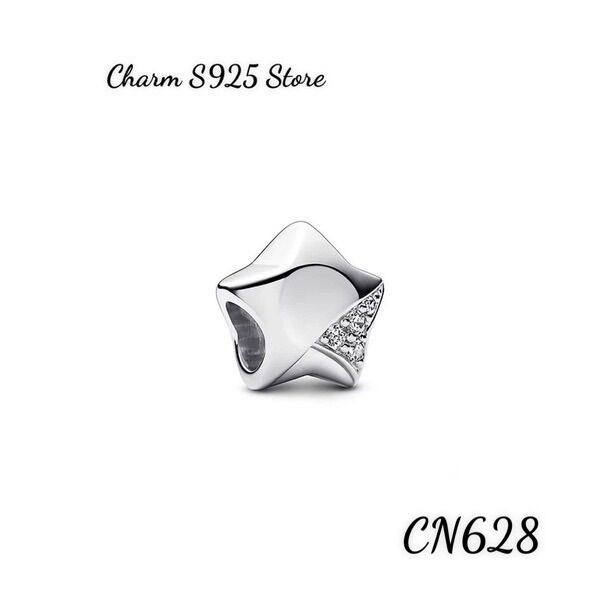 Charm pan ale ngôi sao đính đá bạc s925 thuần khiết hàng cao cấp