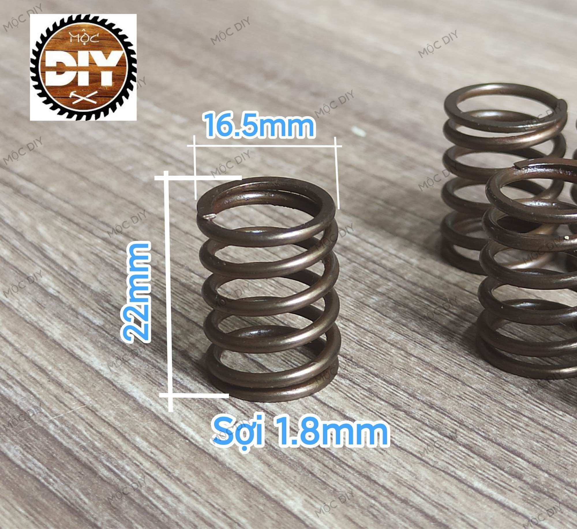 Lò xo nén phi 16.5, dài 22, sợi 1.8mm (zin) (5cái)