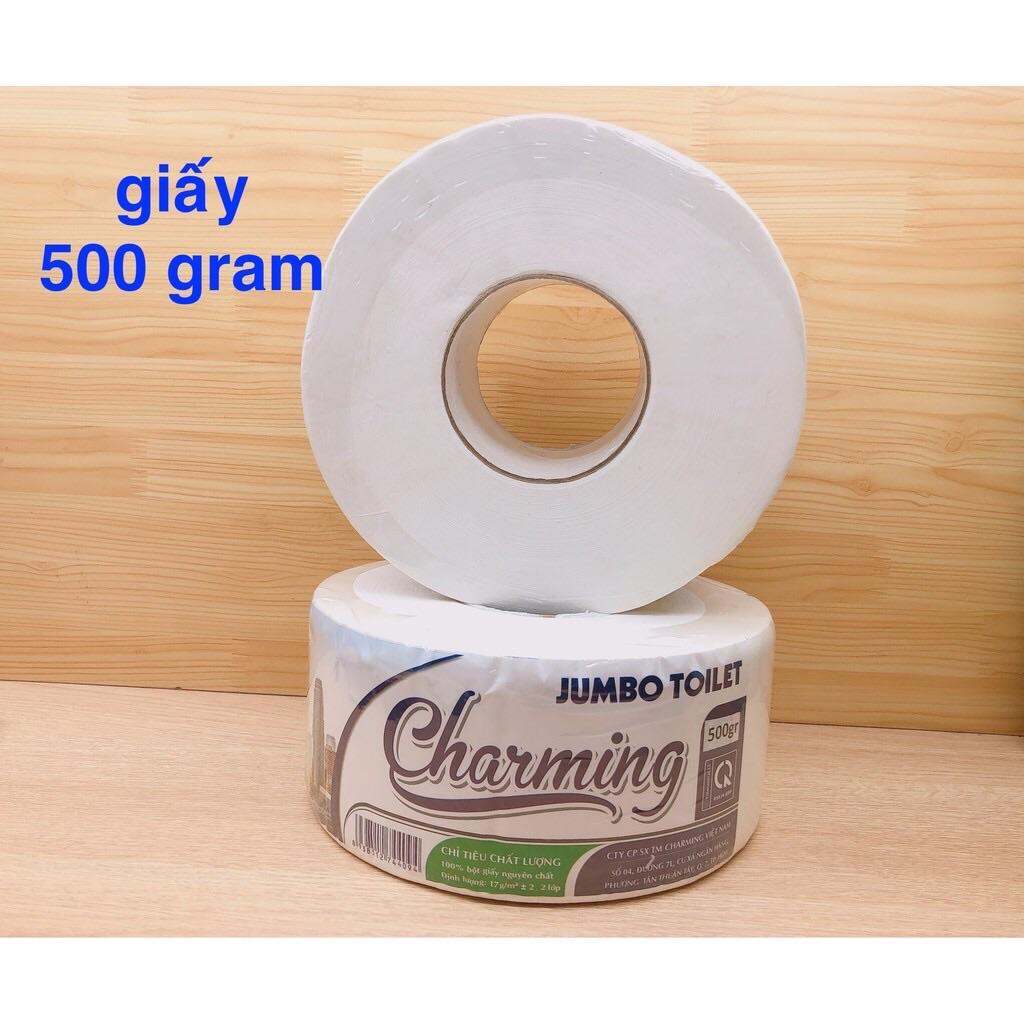 Giấy vệ sinh cuộn lớn 2 lớp 500 gram