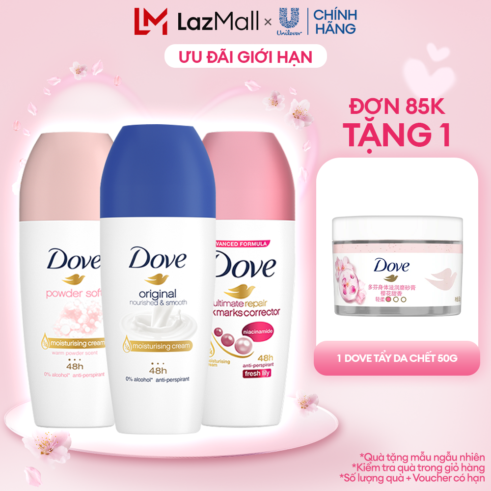 Lăn khử mùi Dove dưỡng da sáng mịn dành cho nữ 40ML