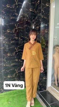 Đồ Lam Đi Chùa _ Mẫu một nút kate