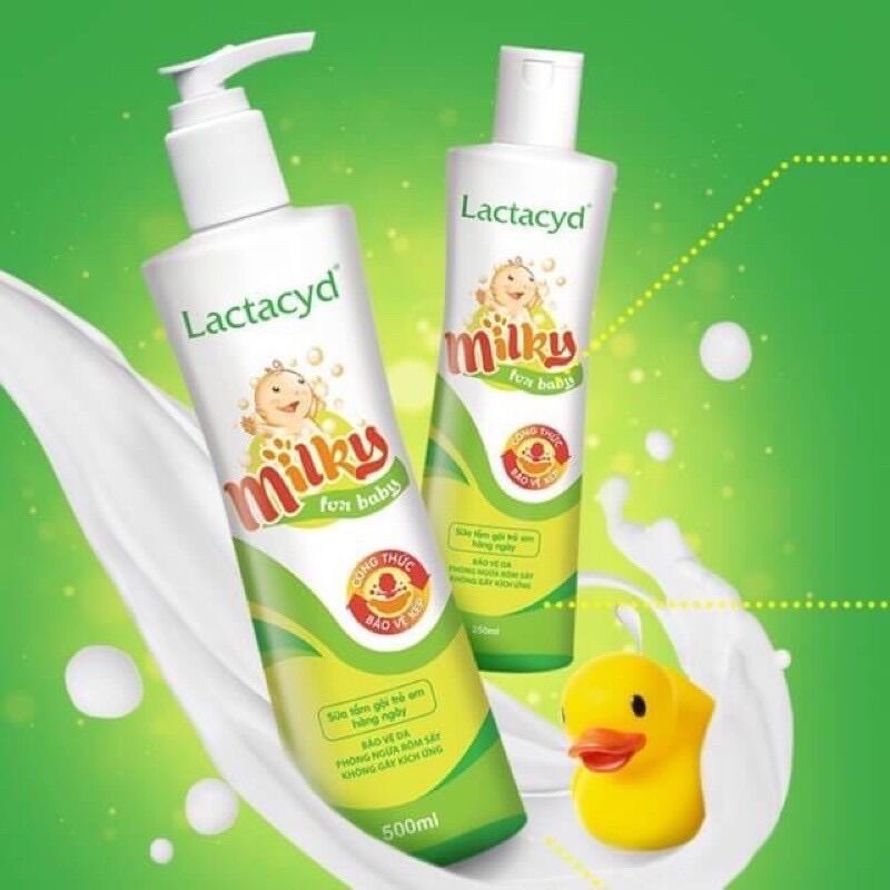 Lactacyd milky tắm gội trẻ em 250 ml chai