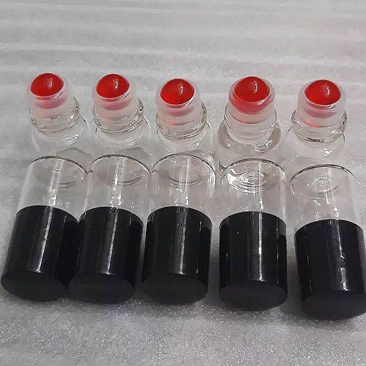 Combo 10 chai 1ml thủy tinh bi lăn bằng đá đỏ tự nhiên dùng Chiết nước hoa tinh dầu dubai bi lăn màu