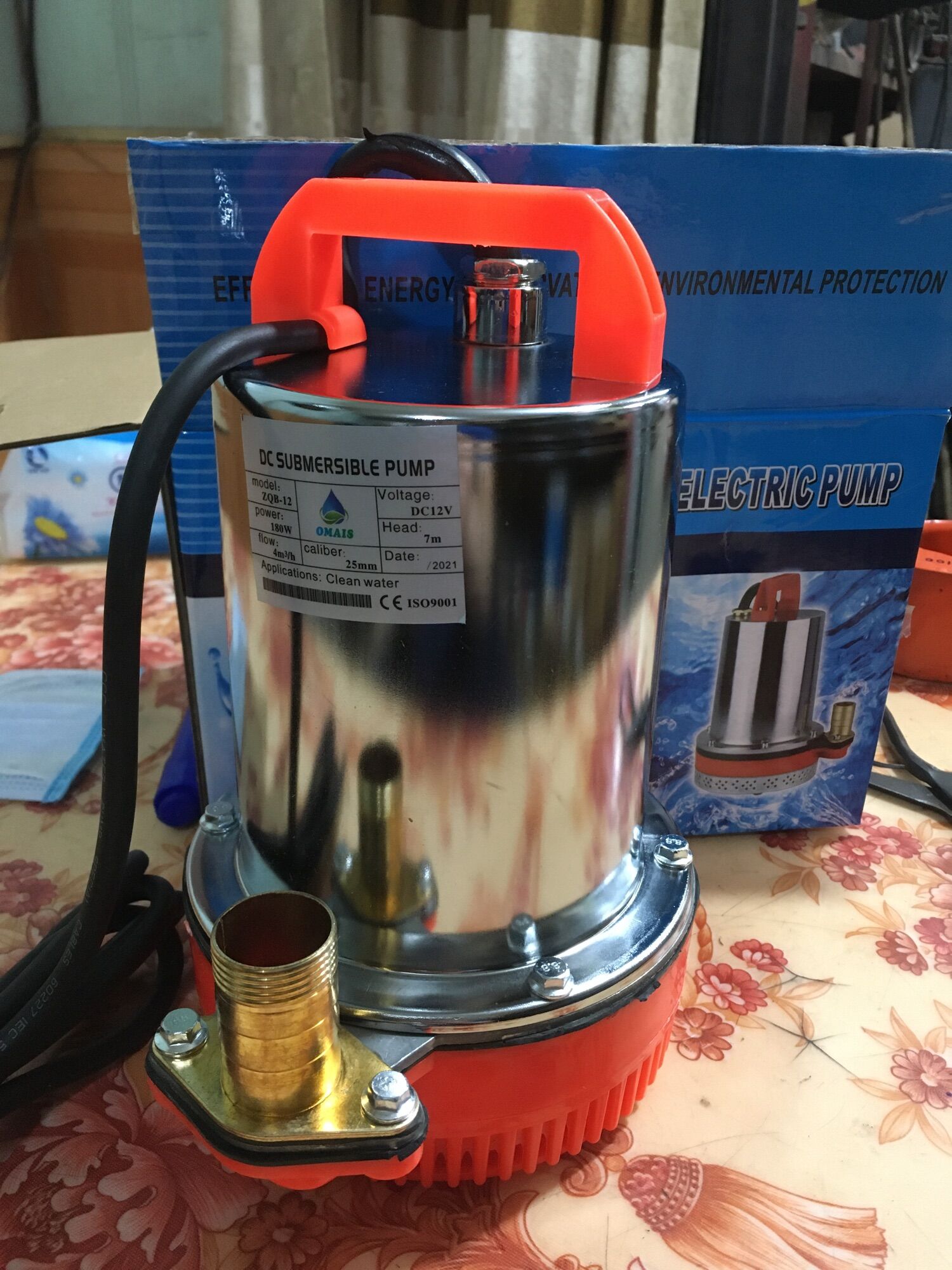 Máy bơm chìm 12v DC 180w hàng loại 1