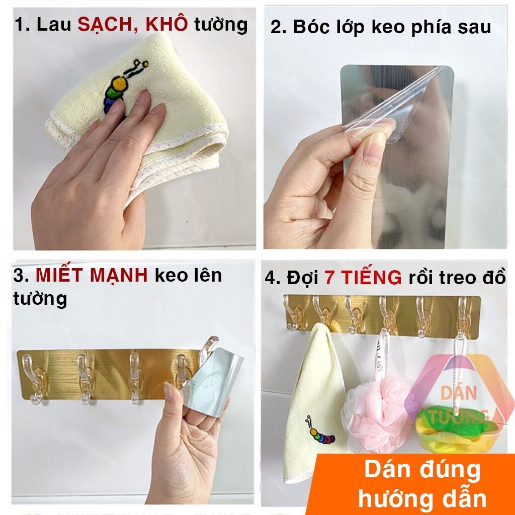 [HCM]Thanh 6 móc dán tường siêu chắc