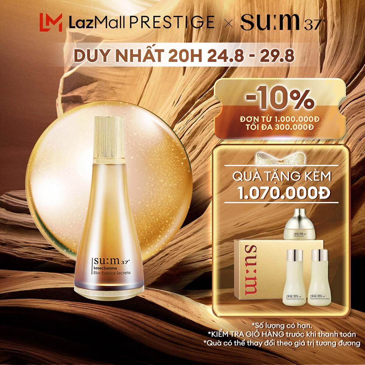 Nước thần hoàng kim thanh lọc tái sinh da Su:m37 Losec Summa Elixir Essence Secreta 150ml