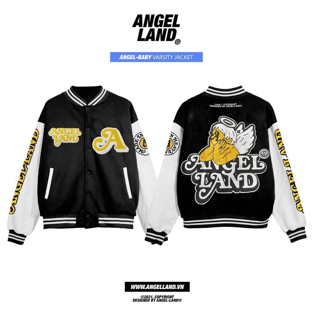 ÁO KHOÁC BOOMBER VARSITY JACKET NAM NỮ CHẤT ĐẸP ,IN HÌNH ANGLE CỰC TEEN ,BABO SHOP CHUYÊN SỈ LẺ