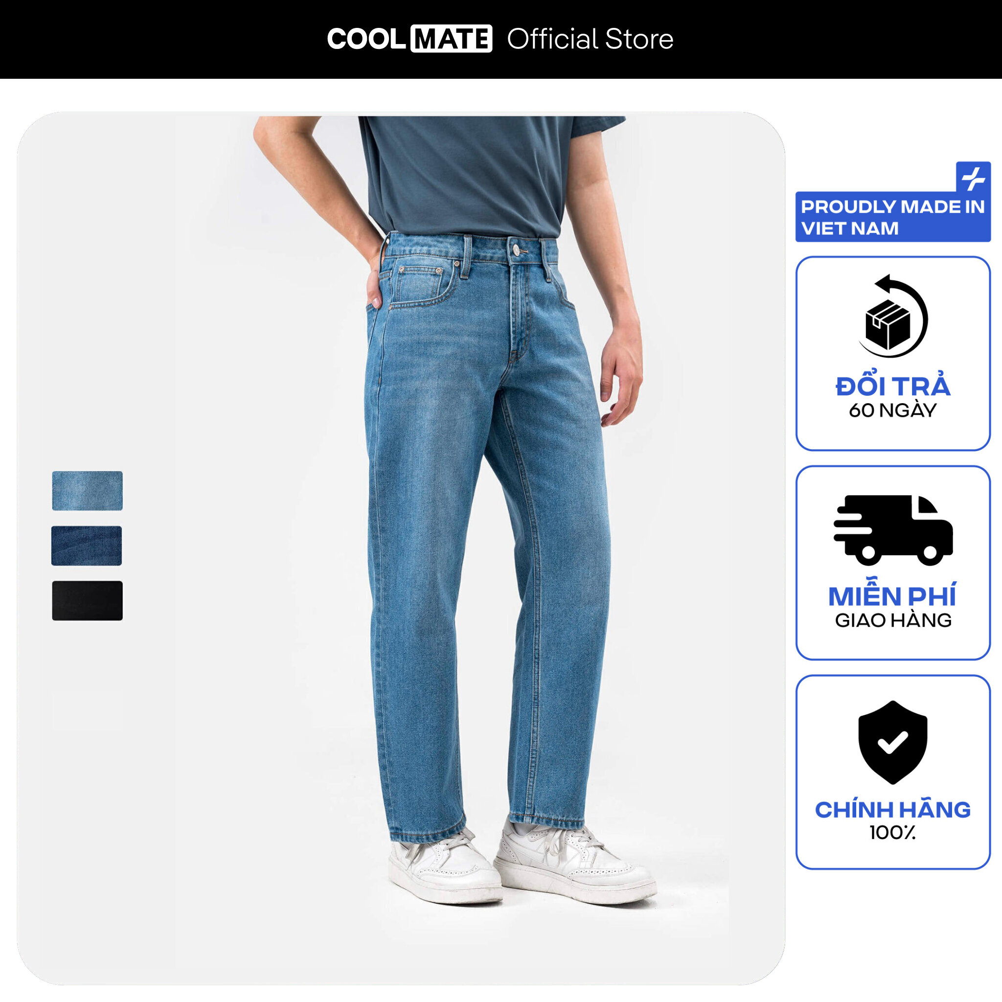 Quần Jeans Basics dáng Regular Straight - Coolmate