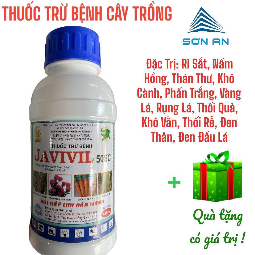Thuốc Trừ Bệnh Cây Trồng JAVIVIL 50SC (Chai 450 ml): trị bệnh Phấn Trắng; Rỉ Sắt; Nấm Hồng; Vàng lá; Đạo Ôn; Khô Vằn; Thối Trái + QT
