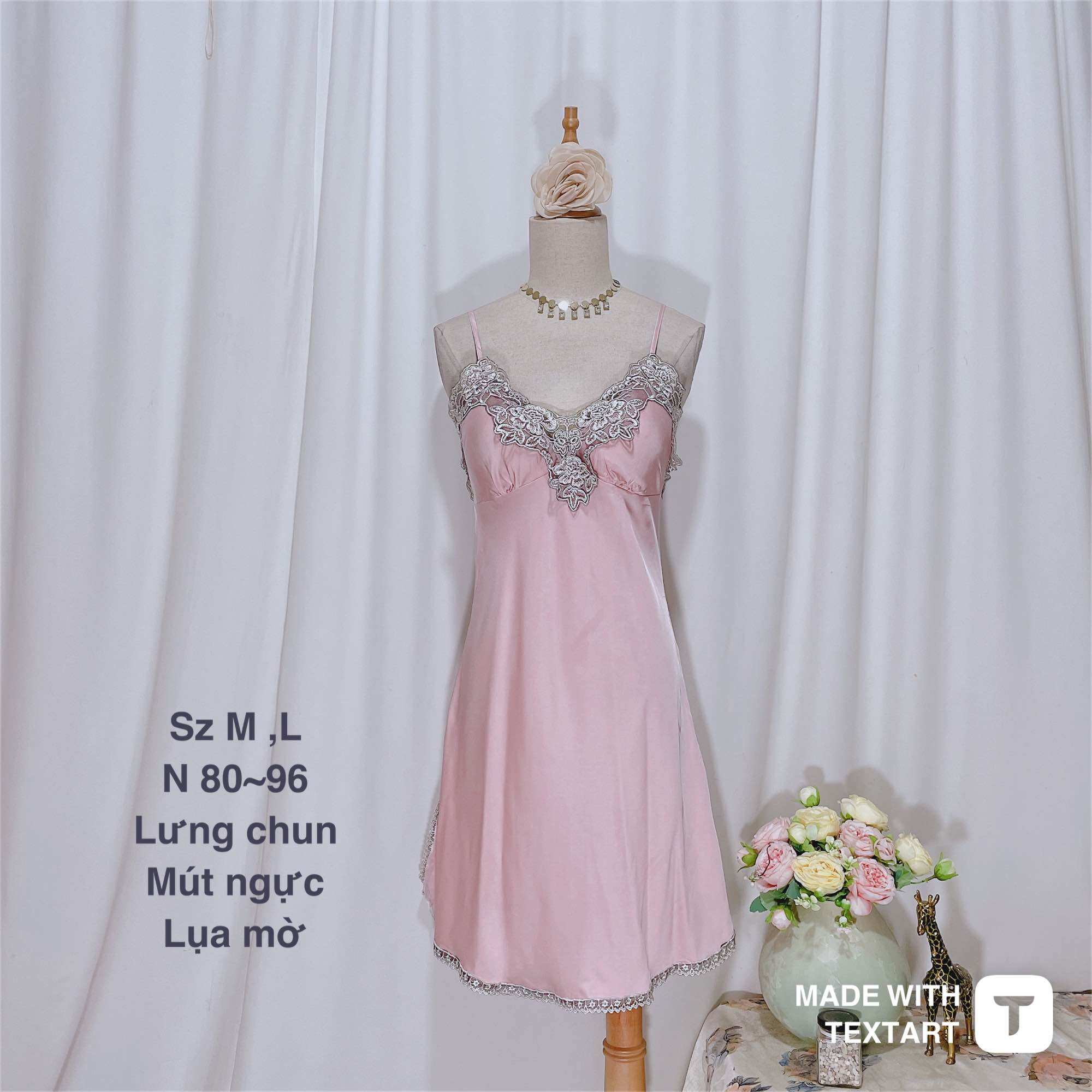 Váy ngủ lụa ren ngọt ngào xinh xắn