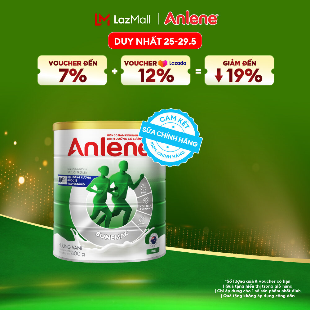 [Voucher giảm đến 26%]Sữa Bột Anlene Hương Vani 800G