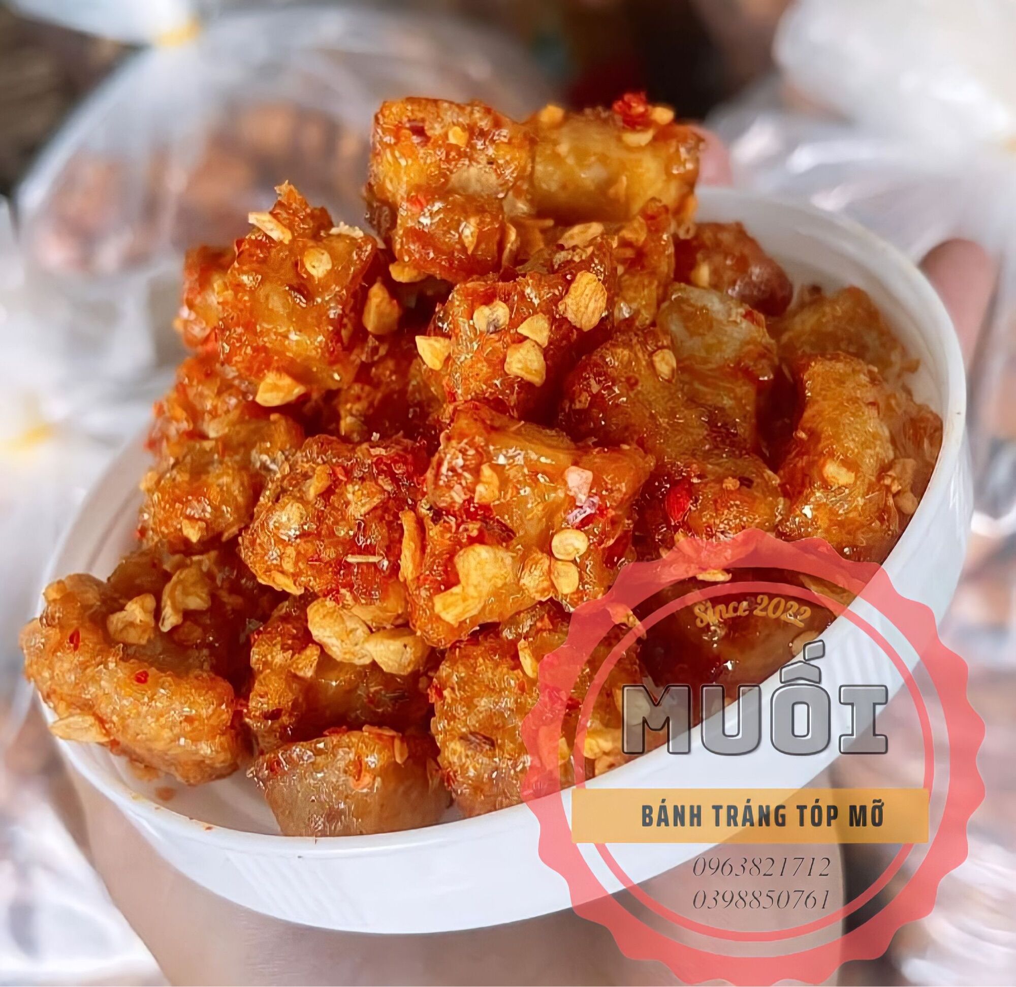Tóp mỡ rim mắm tỏi 100gam