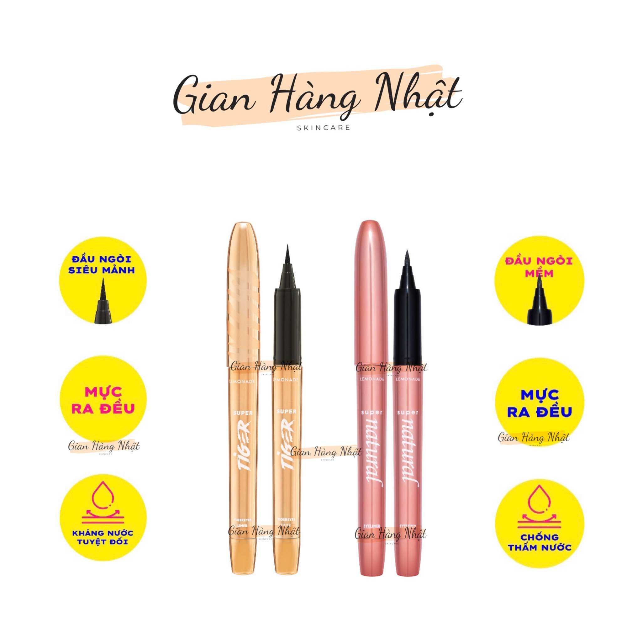 Combo Bút kẻ mắt Lemonade SuperNatural & SuperTiger Eyeliner 1g