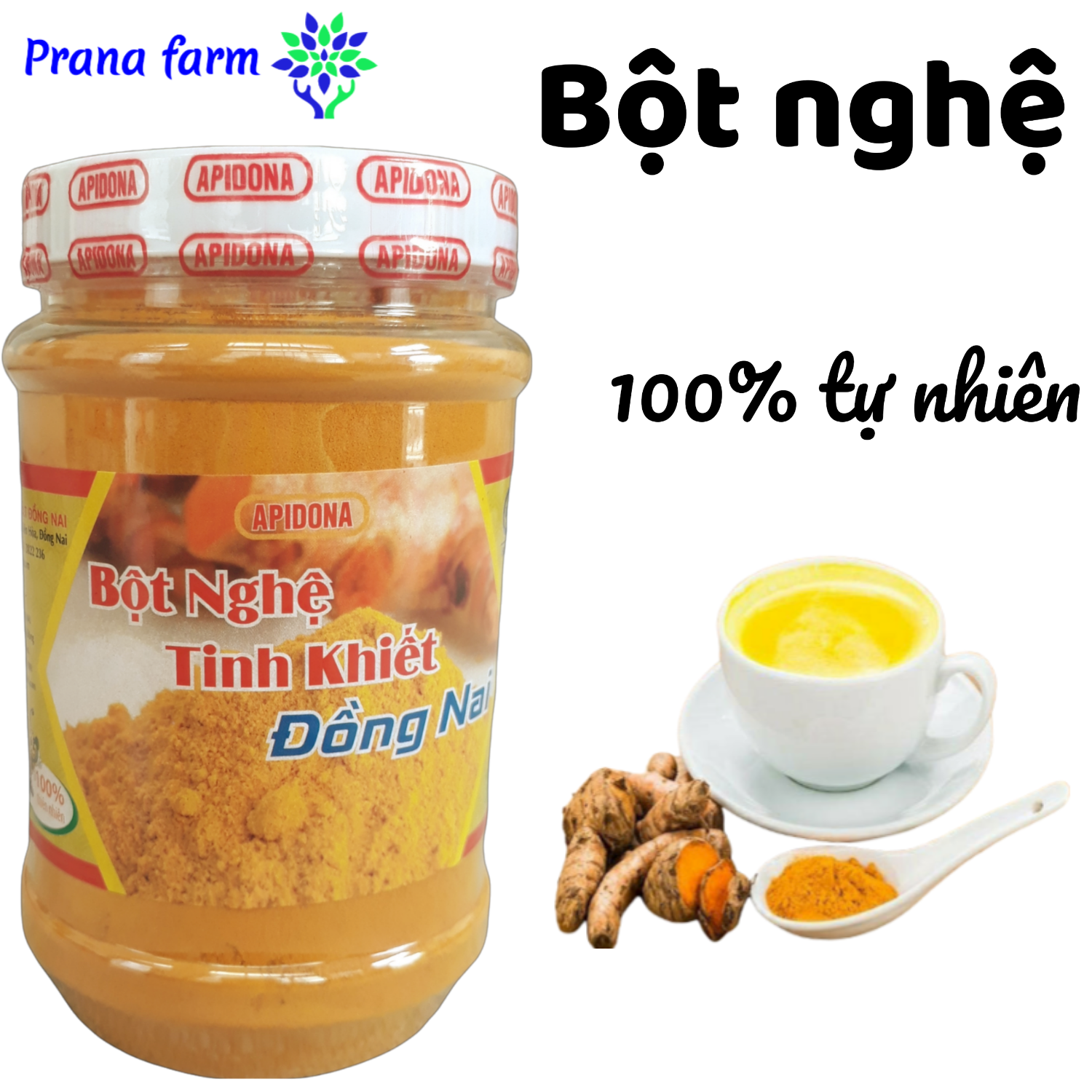 Bột nghệ tinh khiết 100% tự nhiên nguyên chất 220g turmeric powder Prana Farm