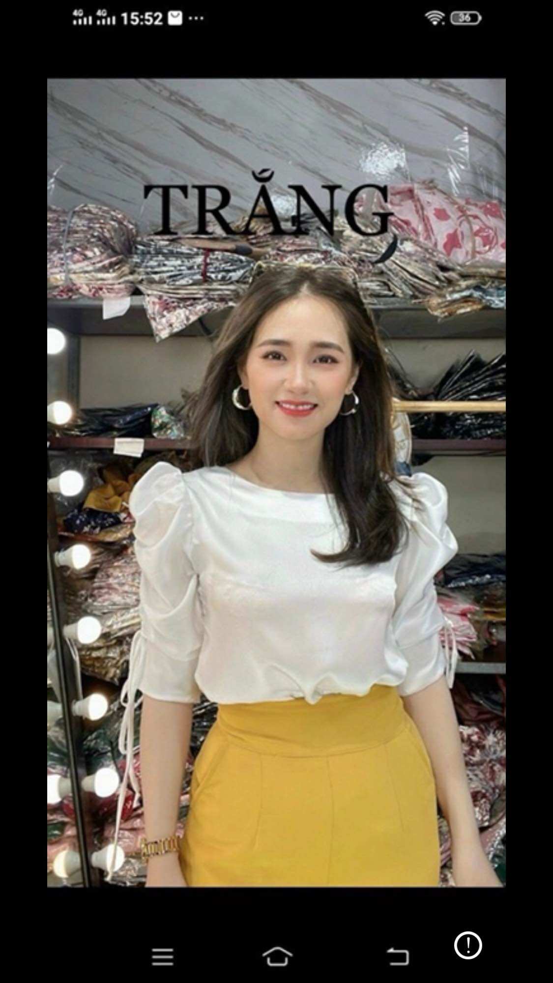 Áo công sở cổ tròn tay nhúng &180