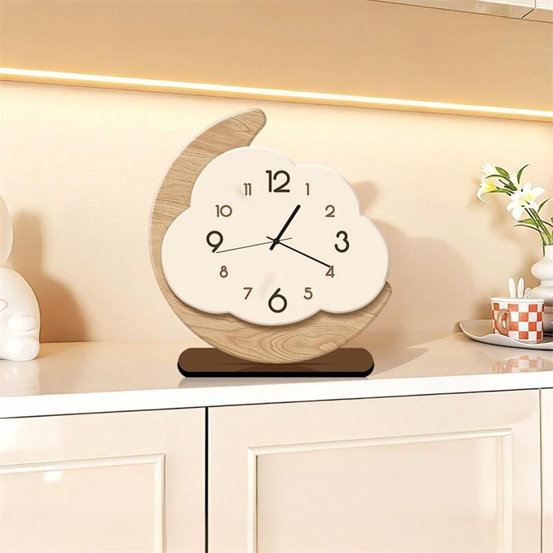 Đồng Hồ Để Bàn Hình Mây Gỗ Cao Cấp Sáng Tạo Dùng Tại Nhà