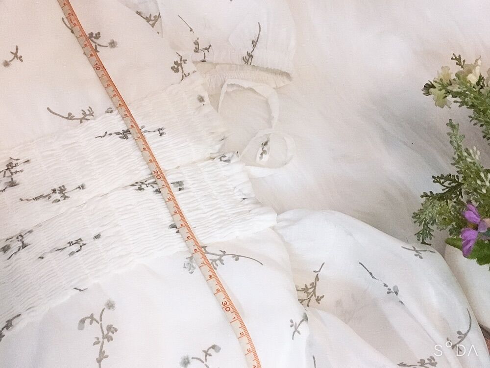 váy đầm kiểu maxi hoa nhí tay phồng