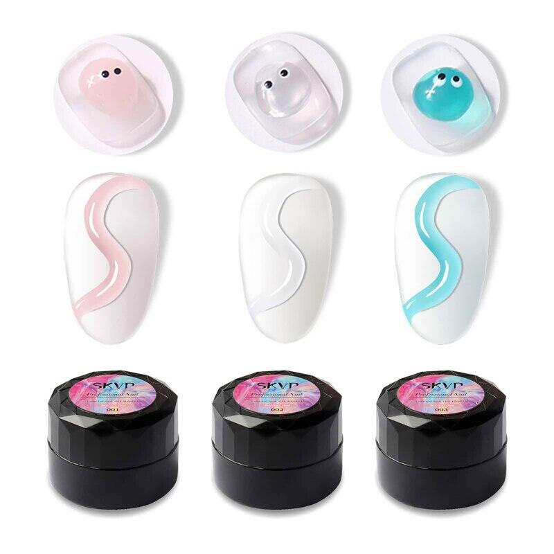 3pcs rắn Gel tự làm bánh gel sơn móng tay 8G lót Emboss gel móng tay trang trí phong cách sơn gel sơn lót UV/Led Gel