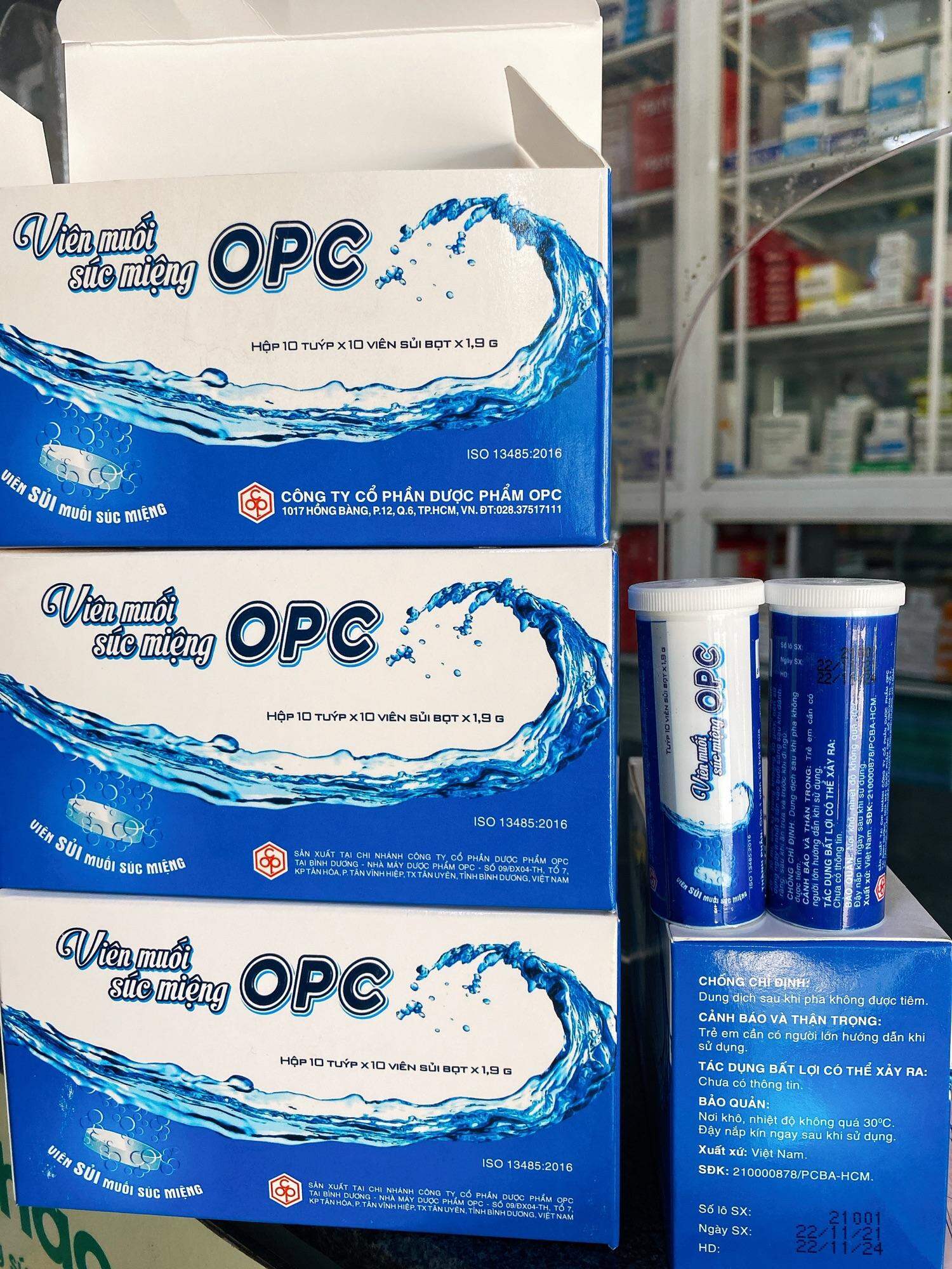 Viên Muối Súc Miệng OPC NaCl 0,9%[Tuýp 20 Viên Sủi Bọt] - Nước Muối Sinh Lý Dạng Viên Tự Pha Súc Miệng Vệ Sinh Hàng Ngày